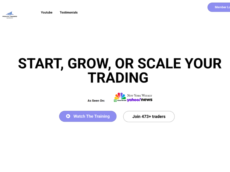 Prolific Traders — web development project